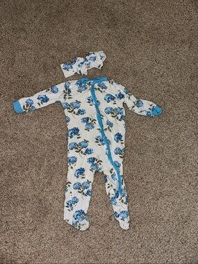 Hydrangea Baby One-Piece with Matching Bow